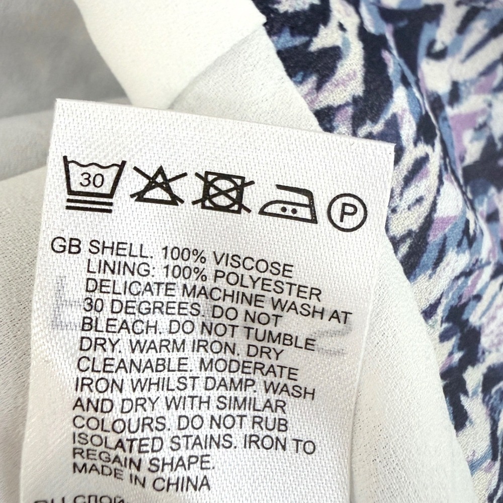 Reiss Jumpsuit Ria Printed White Navy Abstract Cutout Wide Leg Size US 6 NEW - Picture 9 of 12